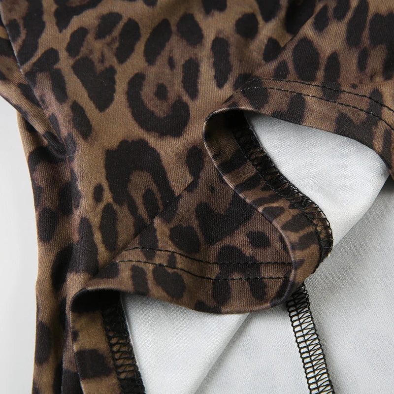 Leopard Sleeveless Botton Top