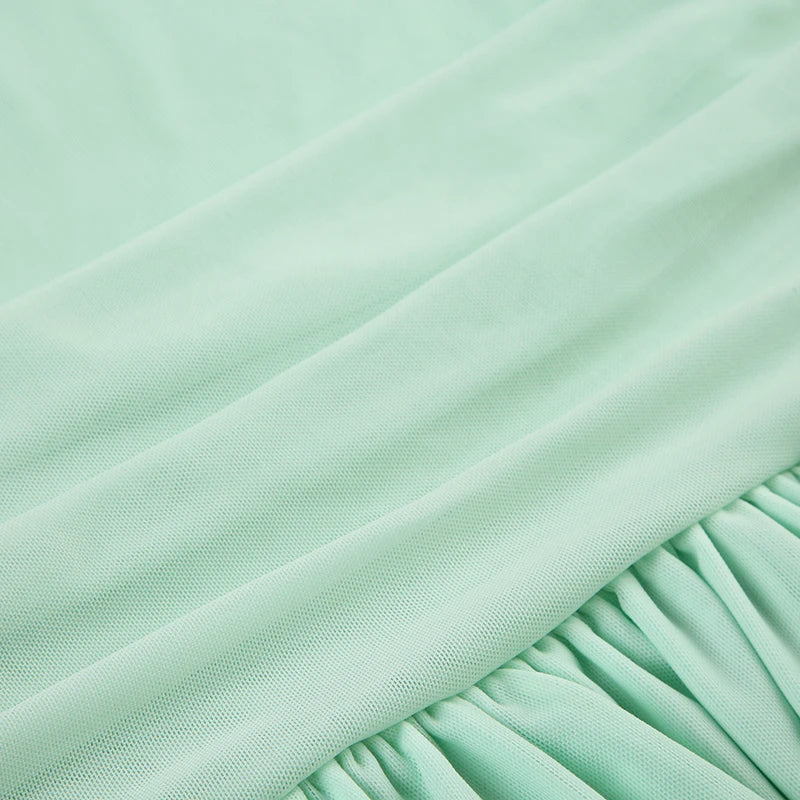 A-Line Pleated See Through Sleeveless Mini Dress