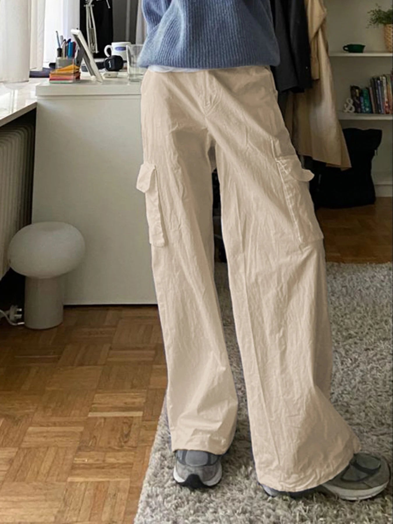 Joggers Cargo Pants Drawstring Wide Leg Trousers 's Bottoms