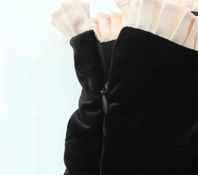 Black Strapless Christmas Dress A Line Velvet Dress Mini and Beautiful s Dress