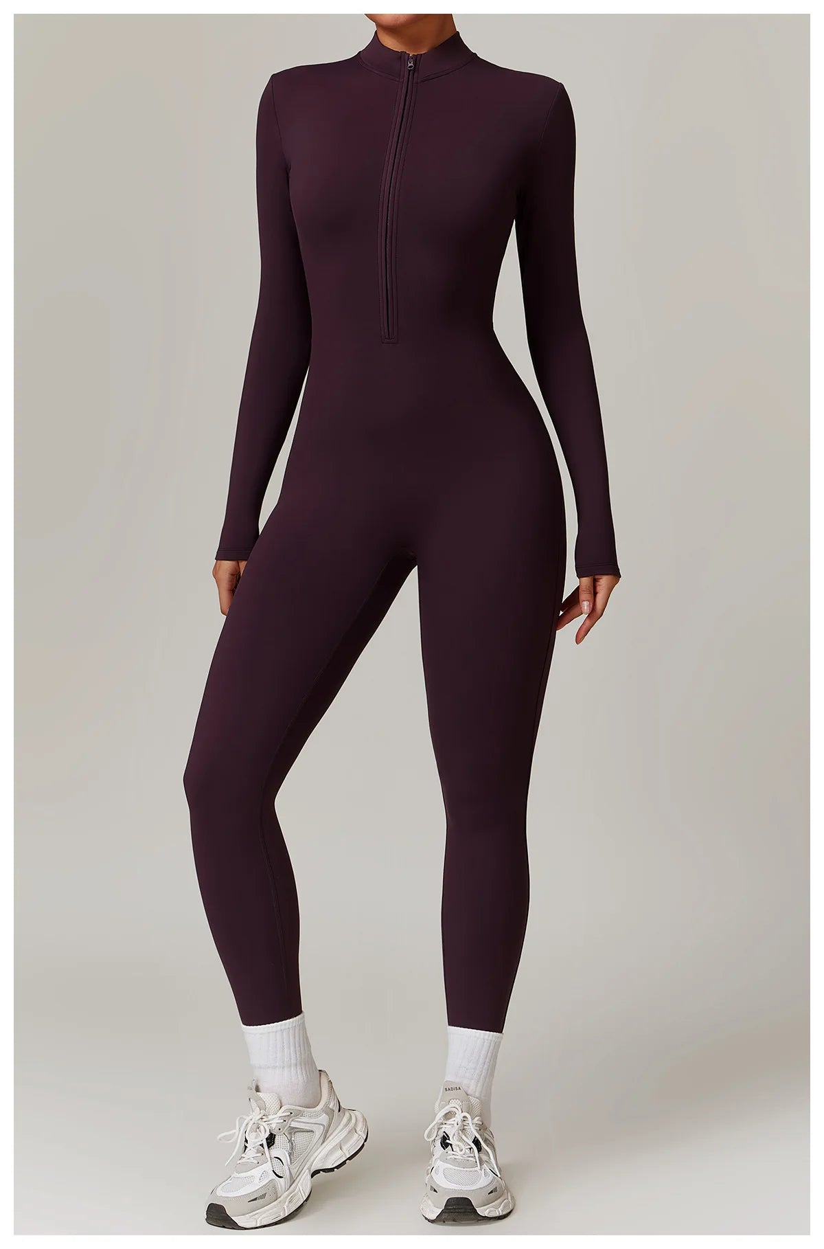 Zipper Yoga Rompers Long Sleeved One-piece Sports Gym Jumpsuits Workout High-intensity Fitness Skin-tight Garment