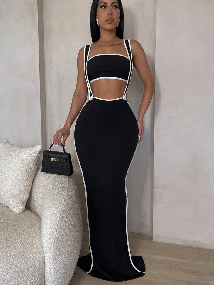 Slim Sleeveless Two Piece Set