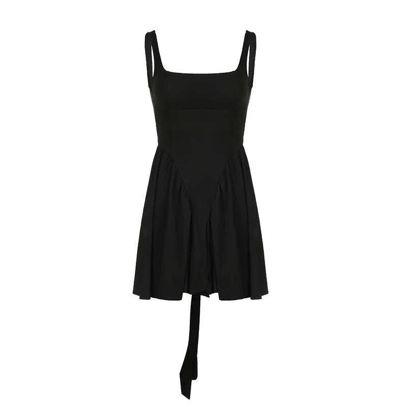 Backless Tie Dye A-line Dress Sleeveless Dress