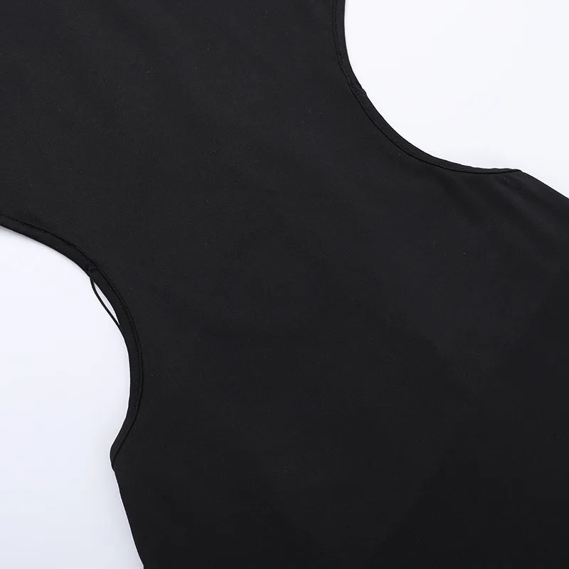Black Backless Butterfly Detail Maxi Dress