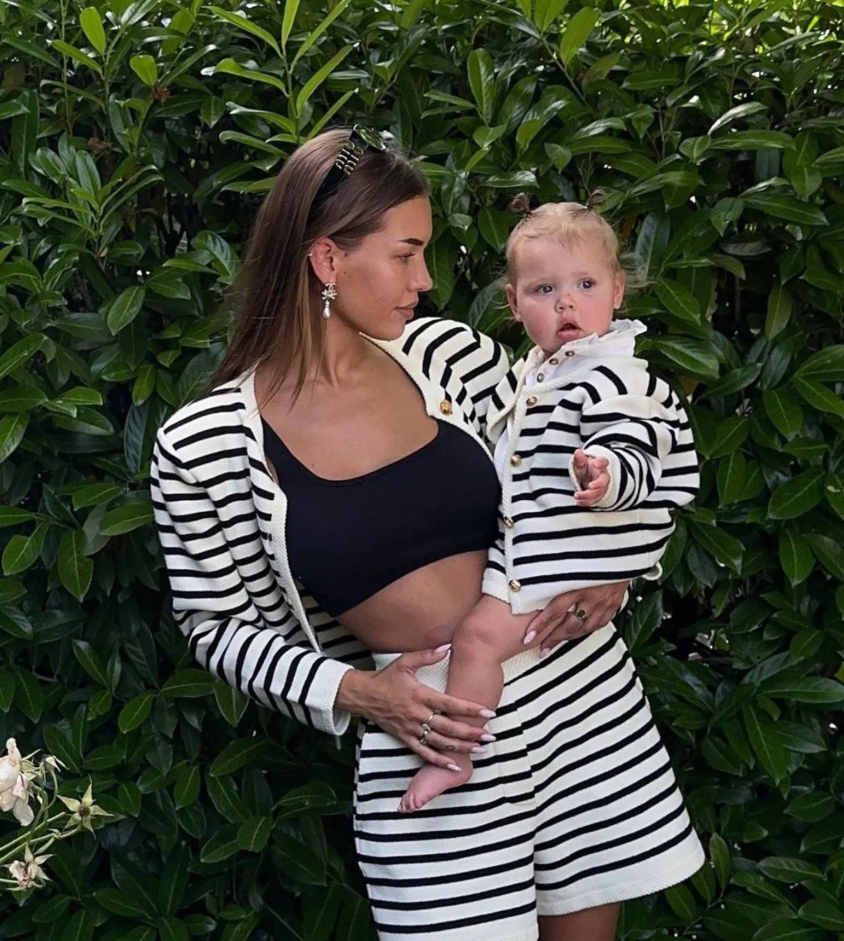 Striped Knit 2 Piece-Set Shorts Zebra ed Cardigan And High Waist Patchwork Shorts Sets Knit