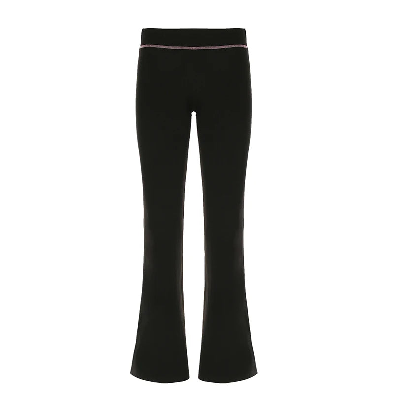 Letter Print Flare Pants Trousers Retro Bottoms