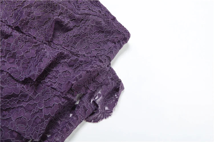 Irregular Ruffles Lace Patchwork Skirt
