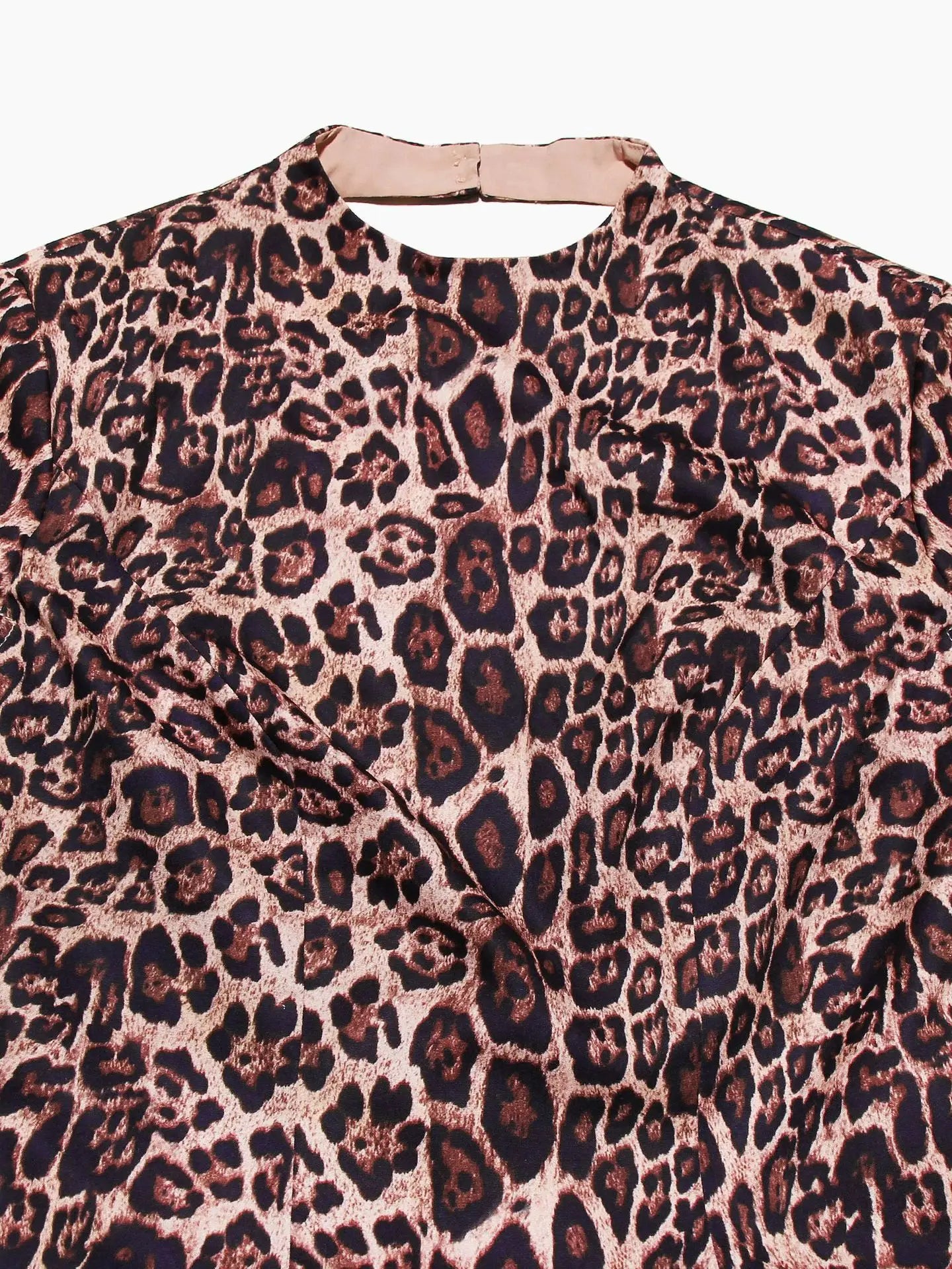 High-end Leopard Backless Dress Sweet and Spicy A-line Dresses