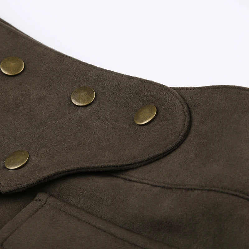 Brown Low Waist Mini Skirt