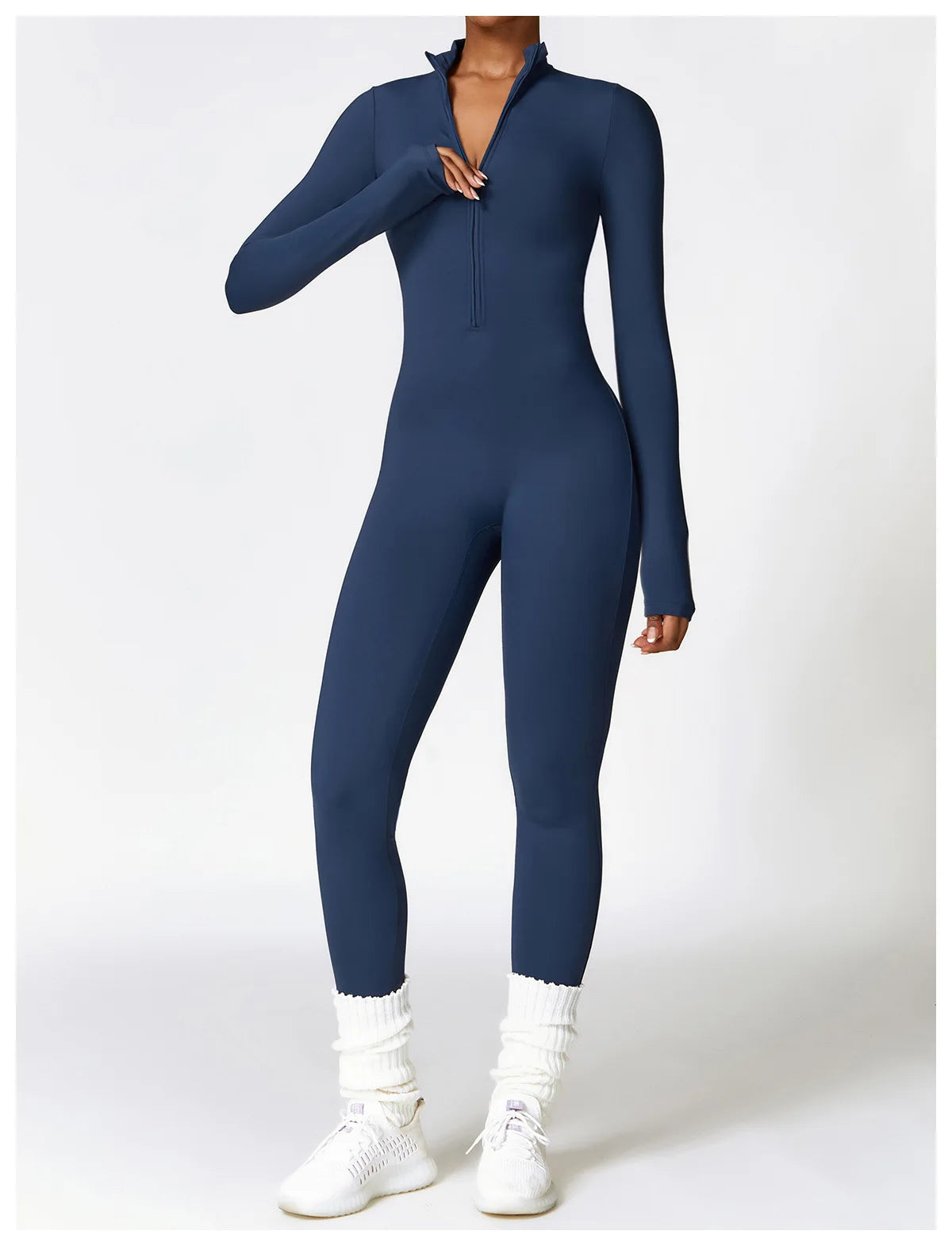 Zipper Yoga Rompers Long Sleeved One-piece Sports Gym Jumpsuits Workout High-intensity Fitness Skin-tight Garment