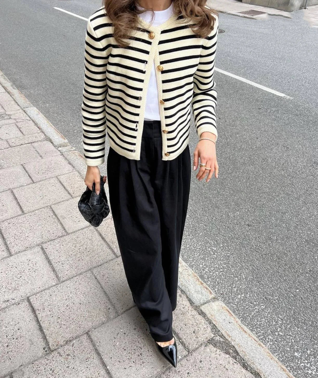 Striped Knit 2 Piece-Set Shorts Zebra ed Cardigan And High Waist Patchwork Shorts Sets Knit
