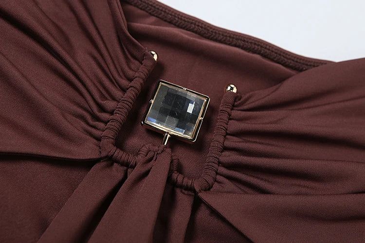 Release Junior Ankle-Length High Dress K24D59965Girl Slim Cleavage Hollow Out Backless Robe