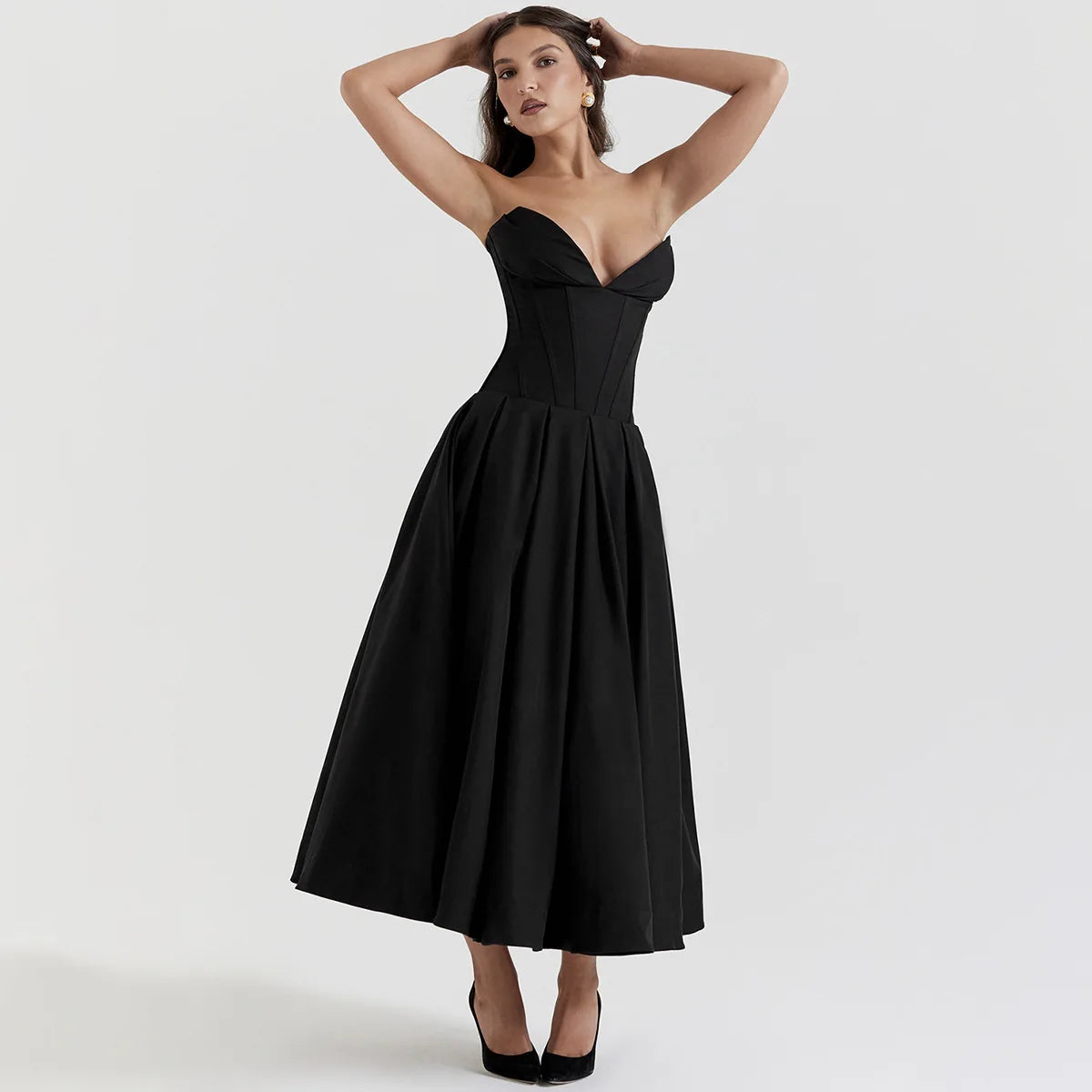 Strapless mal Occasion Dress Midi Dresses Red Wedding Guess Dress