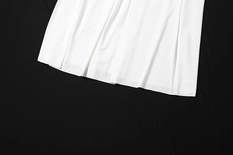 White Mesh Sheer Halter Backless A-Line Maxi Dress