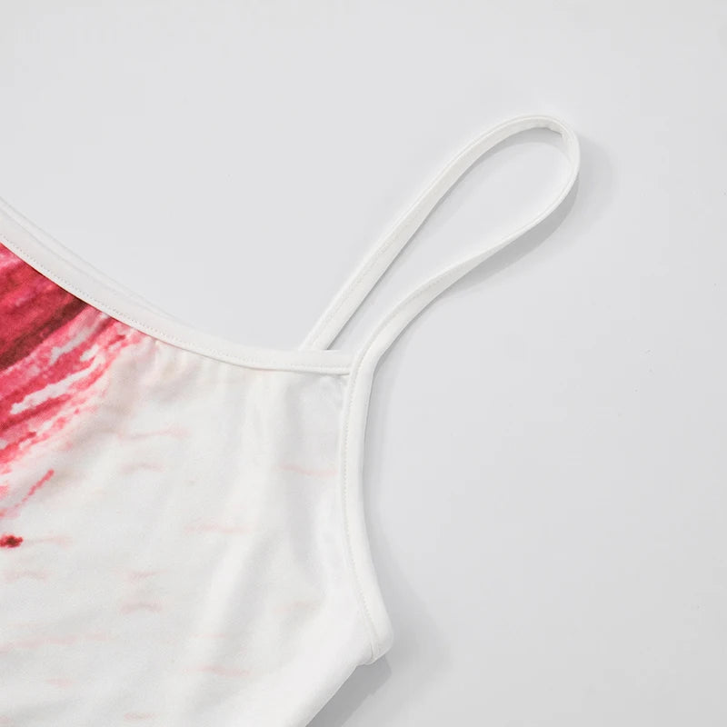 'S Spring And Color Collision Camisole Graphic Print Camisole Top Simple