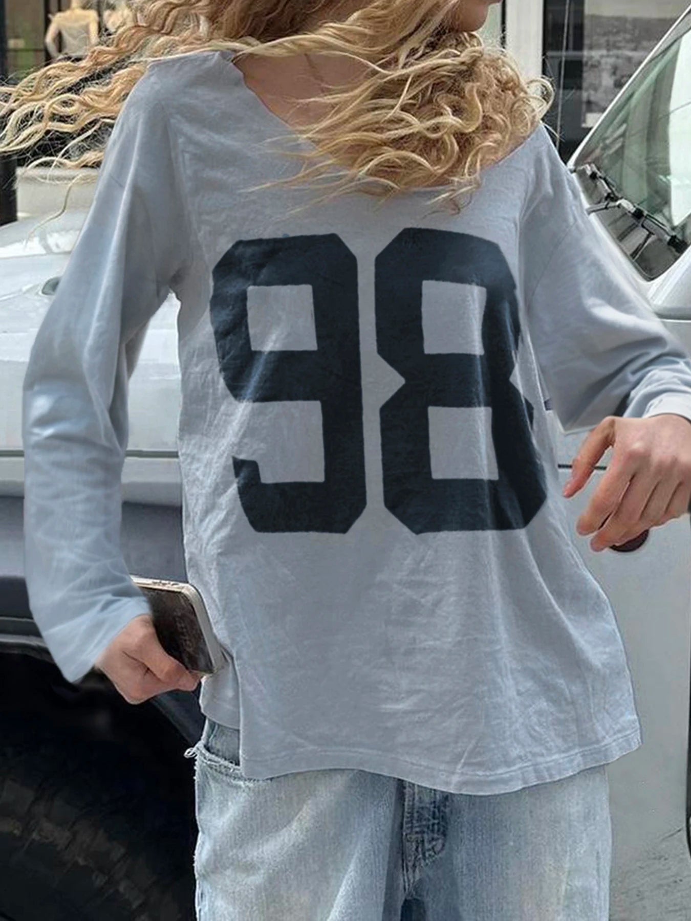 Looe Tee Shirt V-neck Long Sleeve Top