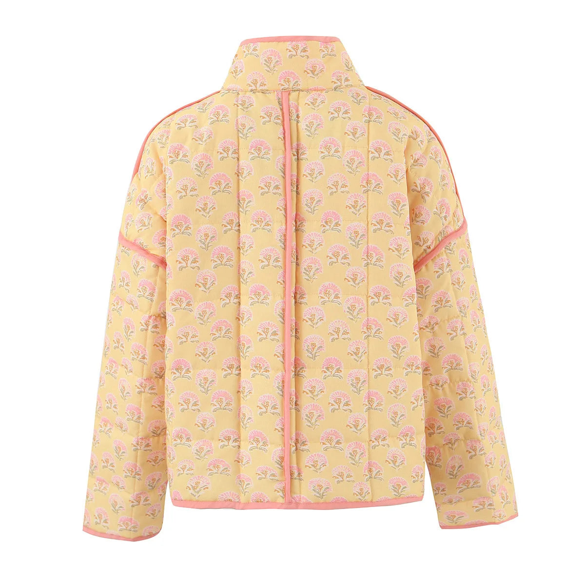 Yellow Cotton Floral Coat