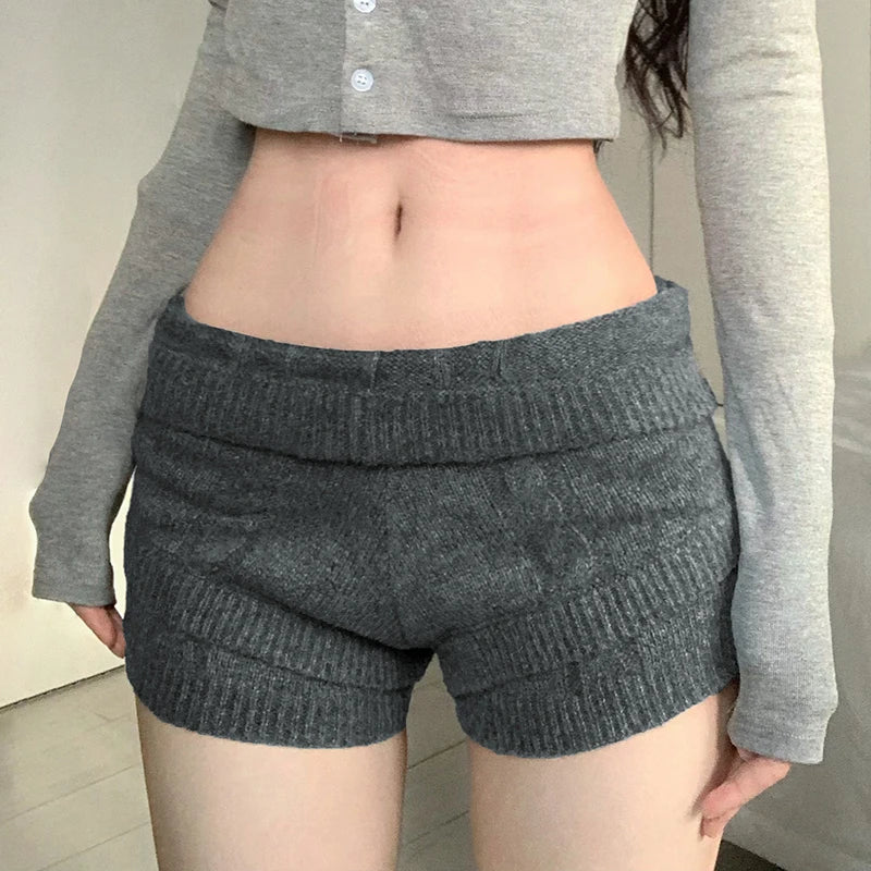 Slimming Knit Shorts Color 's Bottoms Leisure Comt