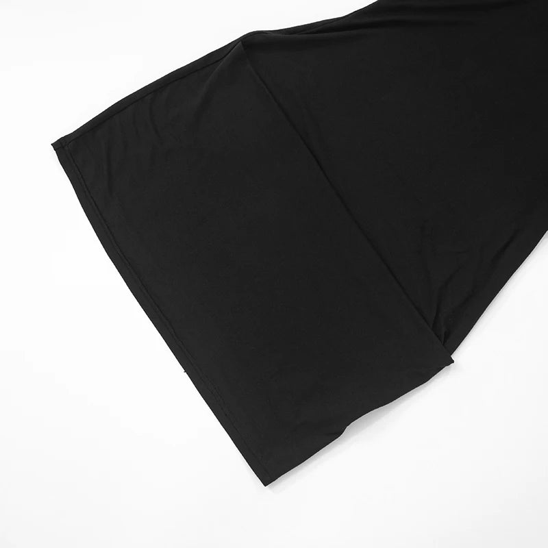 Black High Neck Slim Mini Dress