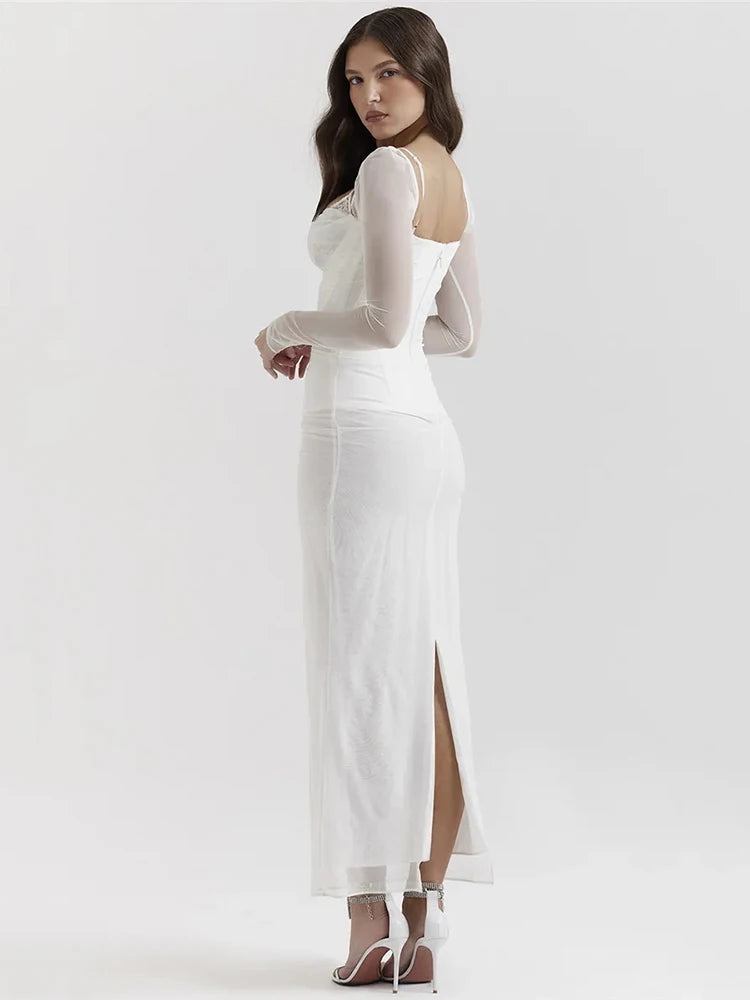 Sheer Mesh Maxi Dress