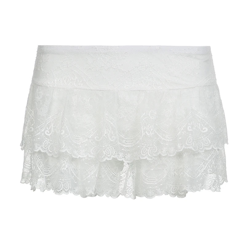 Lace Mini Skirts Low Waisted Bottoms