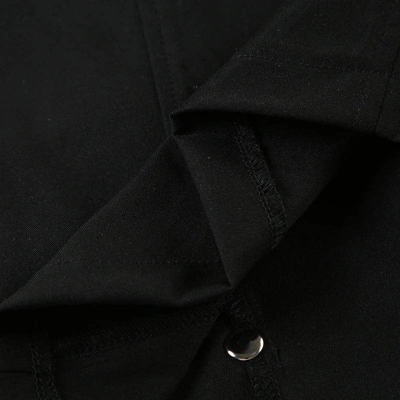 's Rivet Jacket Black Zip-Up with Pockets Long Sleeve Coats Cropped Design