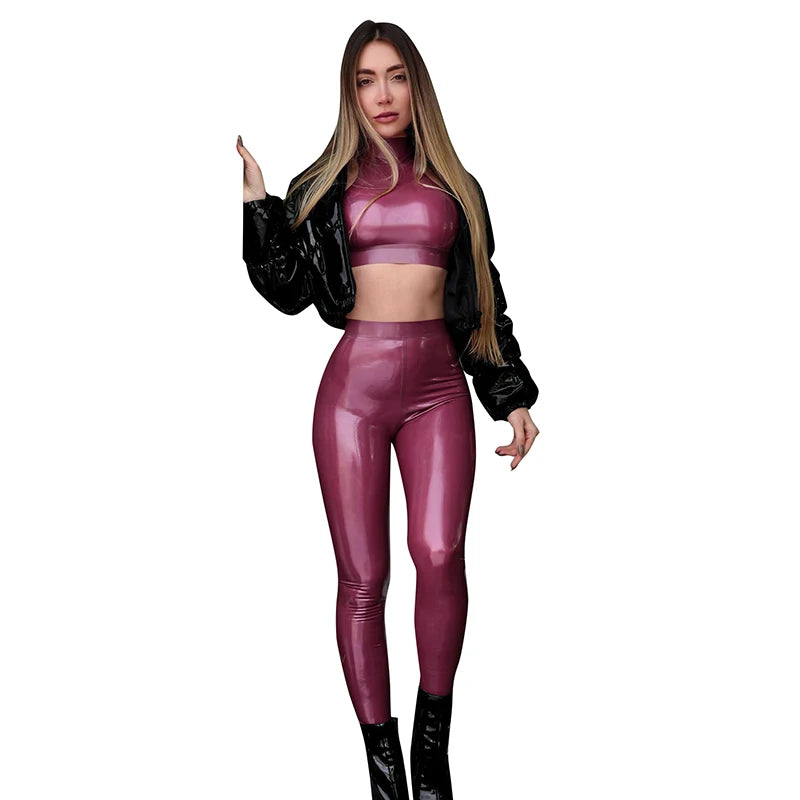 Tight Skinny Shiny Long Pencil Pant Leather Pant
