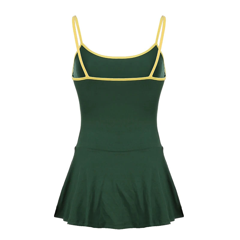 Tennis Spaghetti Strap Sleeveless Mini Dress