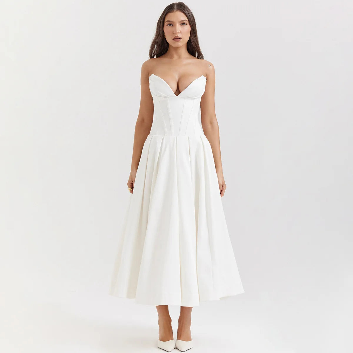 Strapless mal Occasion Dress Midi Dresses Red Wedding Guess Dress