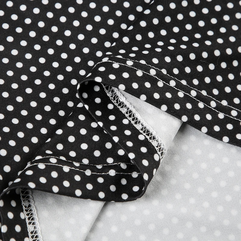 Polka Dot Print Bow Tie Camisole Low Rise Shorts Two-Piece Set Causal Basic Sets