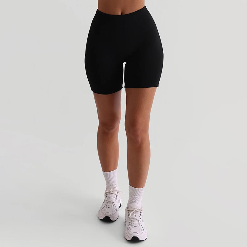 Elatic Rope Mid-Wait Tight Yoga Sport Pleat Short Short