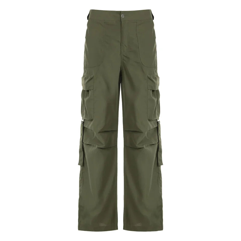 Joggers Cargo Pants Pockets Baggy Trousers Loose Grunge Paracute Trousers
