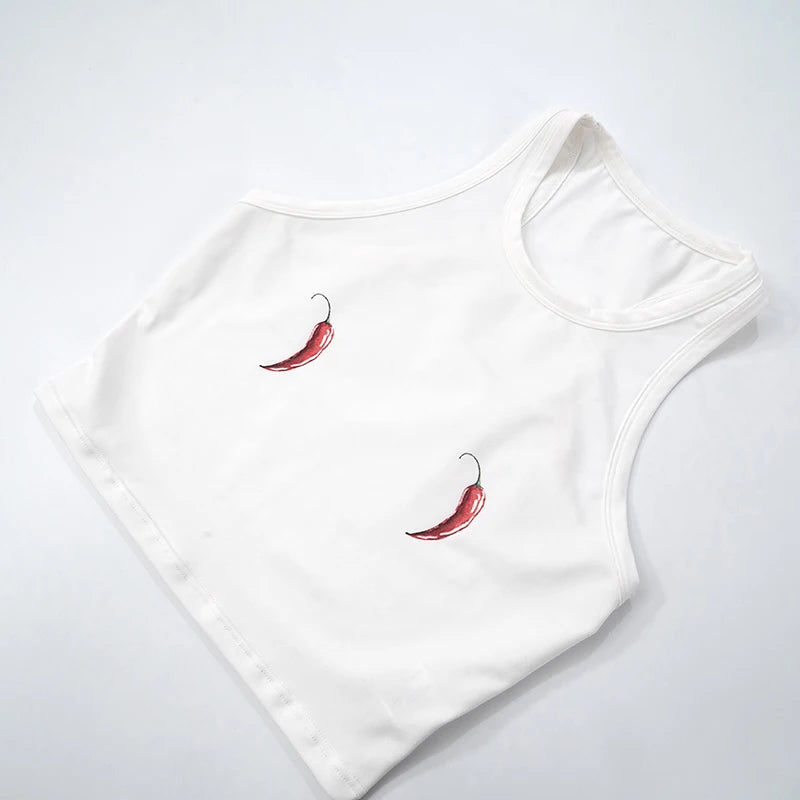 'S Printed Round Neck Sleeveless Tank Top Waistless Letter Triangle Pants Set tie Sets