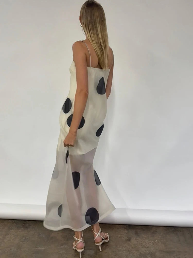 White Polka Dot Maxi Dress