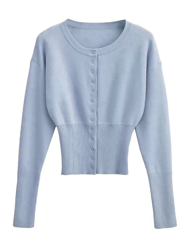 Knit Cardigan Top Ribbed Patchwork Slim Cropped Inner Top Knit Cardigan Out