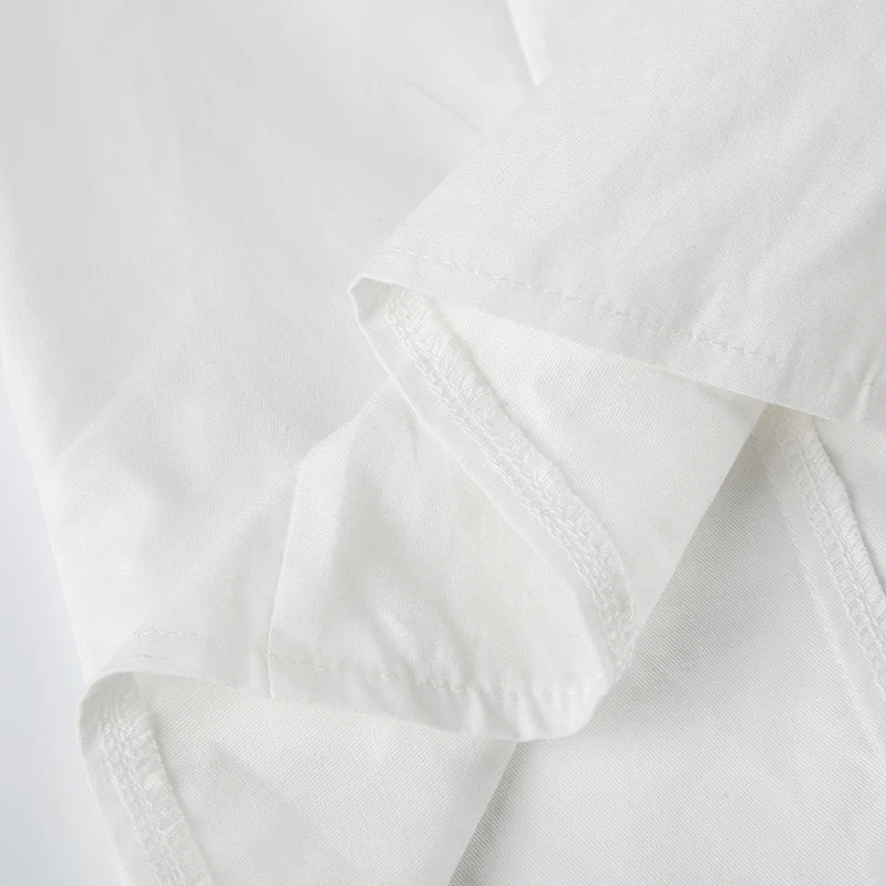 Tee Shirts Turn-down Collar Button Up Corset Blouses Short Sleeves Top