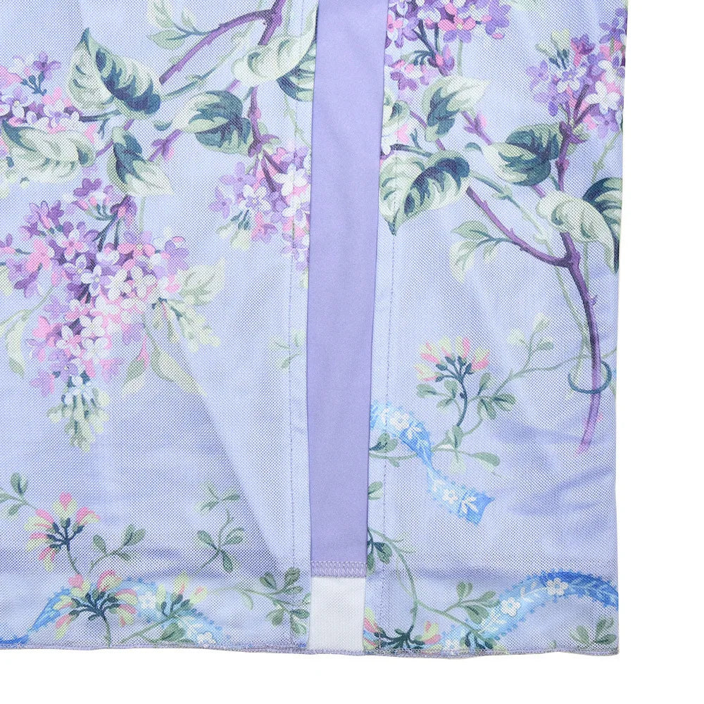 High Slit Floral Maxi Dress Purple Spaghetti Strap Evening Dress Slim