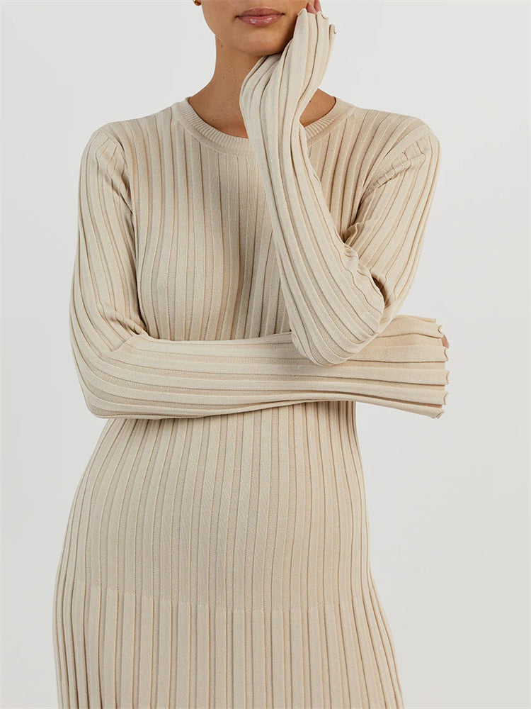 Knit Patchwork Loose Maxi Dress
