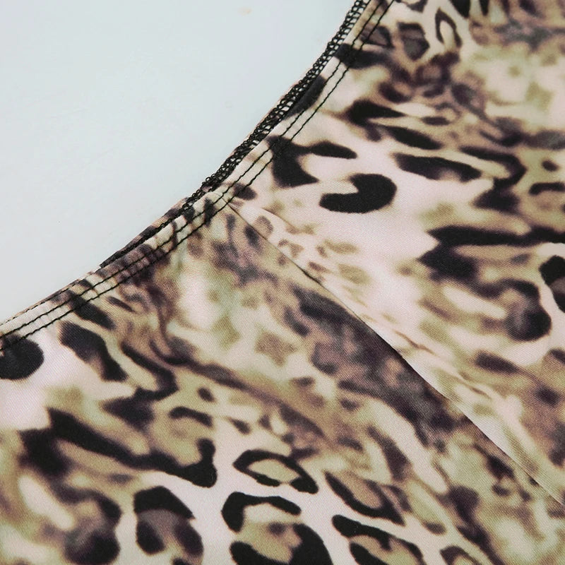 Leopard Two Piece of Set Camiole and Slim Short