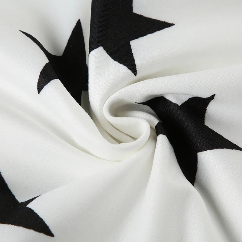 White Star Print Sweatpants