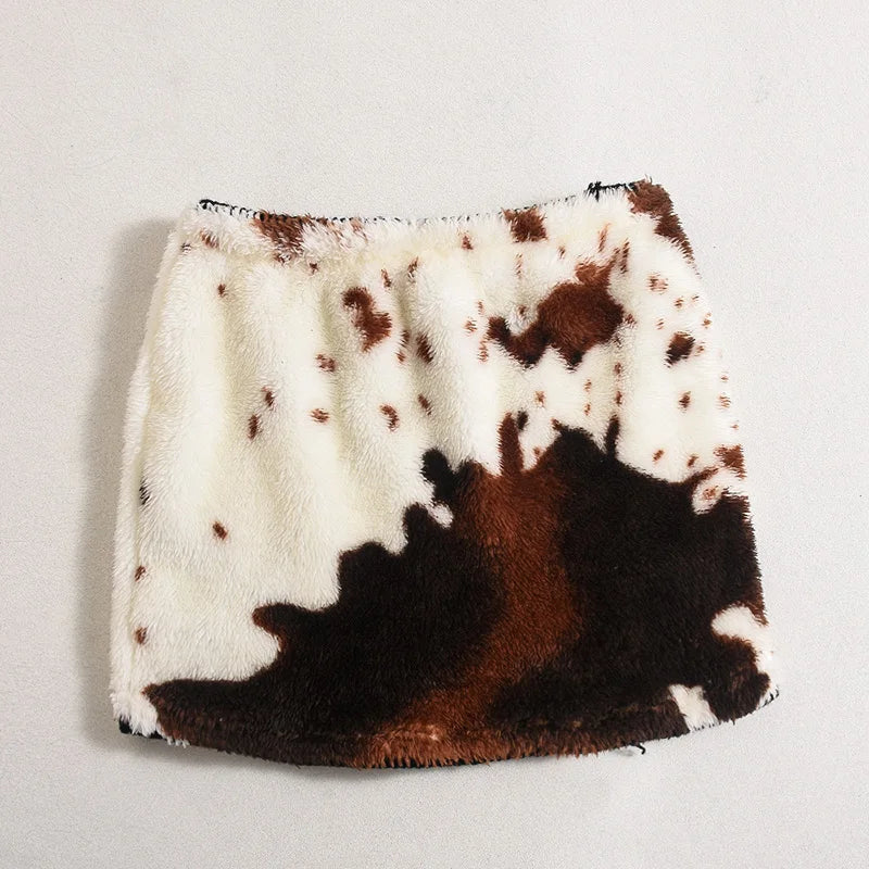 Beige Low Waist Mini Skirt