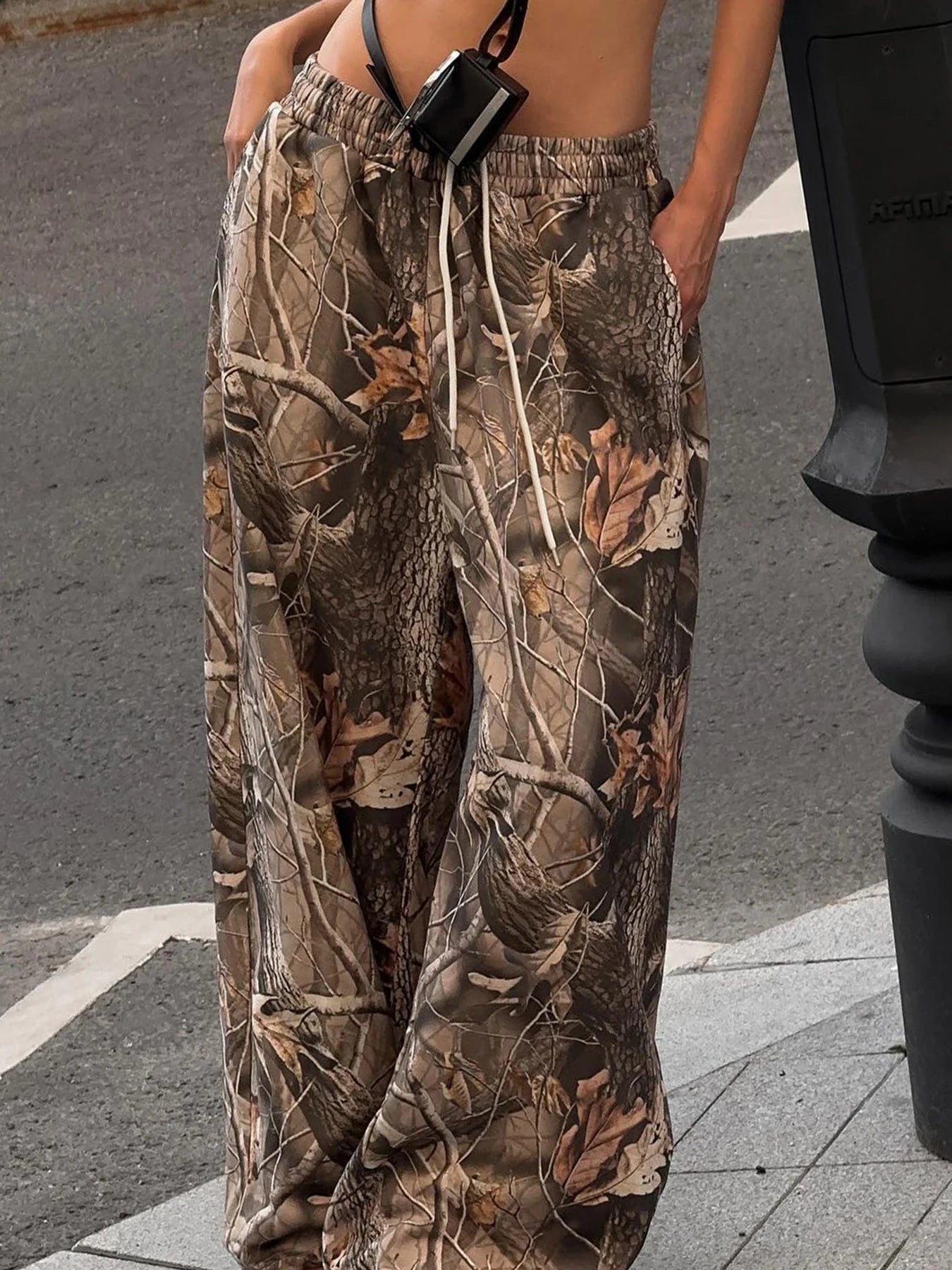 Graphic Baggy Pant Drawtring Looe Bottom Trouer
