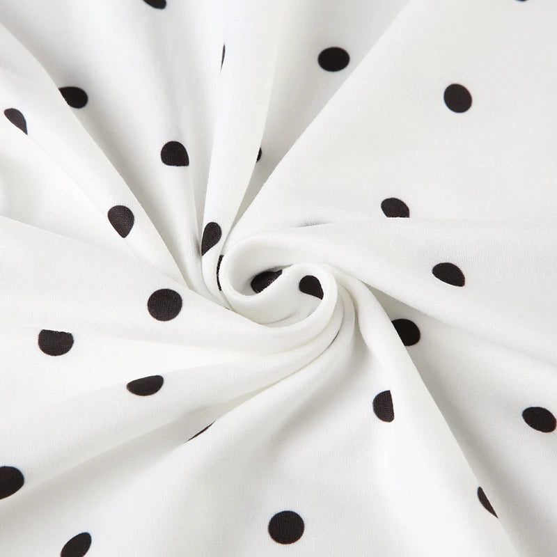 Lace Polka Dot Spaghetti Strap Dress Sleeveless