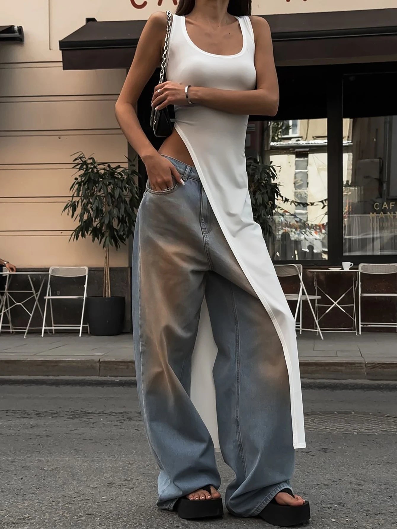 Side High Split Top