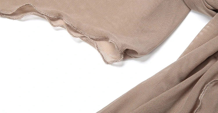 See Through t-Shirt Irregular Hem One Shoulder Pleated Ruffles Versatile Top
