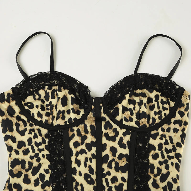 Leopard Lace Slim Top
