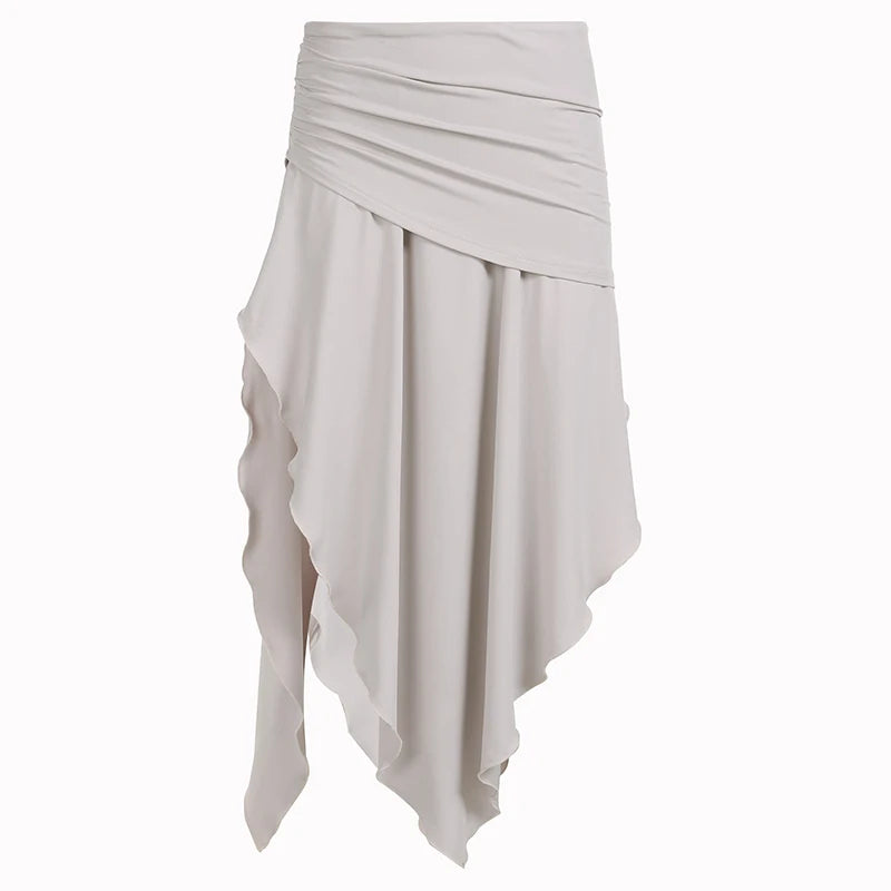 Folds Long Skirts - Enchanting Fairycore Fashion Khaki