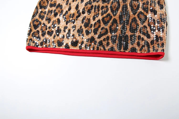 Sequin Leopard Mini Skirt