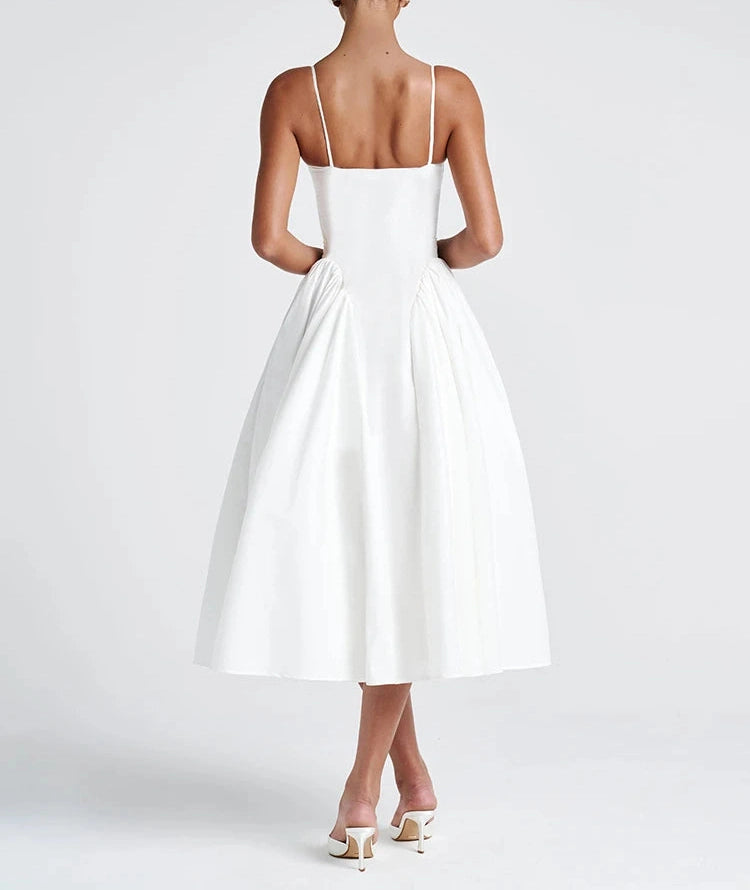 Low-Neck Dress Large Hem Halter Backless Skinny Banquet
