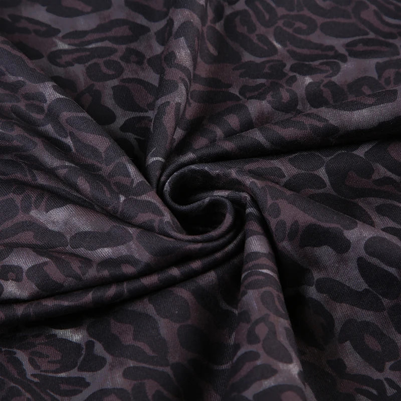 Leopard Print Mini Dress Lace Patchwork Bodycon 's Spaghetti Strap Evening Dress